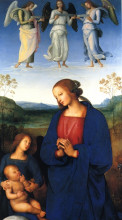 Картина "богородица и младенец с ангелом" художника "перуджино пьетро"