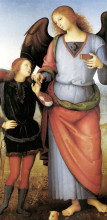 Копия картины "архангел рафаэль с тобиасом" художника "перуджино пьетро"