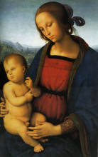 Репродукция картины "мадонна с младенцем" художника "перуджино пьетро"