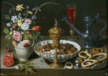 Копия картины "still life with nuts, candy and flowers" художника "петерс клара (художница)"