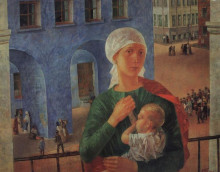 Копия картины "1918 год в петрограде" художника "петров-водкин кузьма"