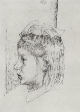 Репродукция картины "портрет девочки" художника "петров-водкин кузьма"