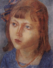 Репродукция картины "голова девочки" художника "петров-водкин кузьма"