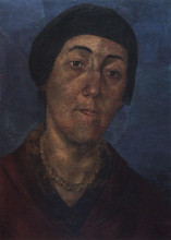 Репродукция картины "портрет м.ф.петровой-водкиной, жены художника" художника "петров-водкин кузьма"