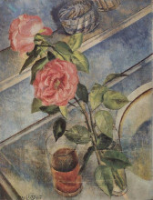 Репродукция картины "натюрморт с розами" художника "петров-водкин кузьма"