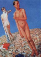 Копия картины "мальчики (на вершине)" художника "петров-водкин кузьма"