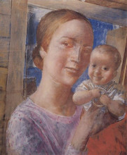 Копия картины "мать и дитя" художника "петров-водкин кузьма"