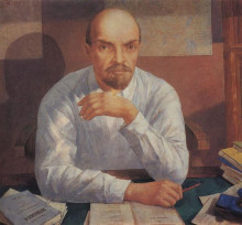 Репродукция картины "портрет в.и.ленина" художника "петров-водкин кузьма"