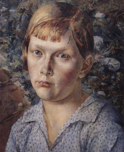 Копия картины "девочка в лесу" художника "петров-водкин кузьма"