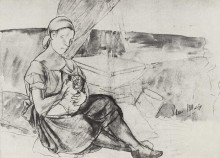 Картина "этюд для картины мать" художника "петров-водкин кузьма"