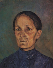 Копия картины "портрет а.п.петровой-водкиной, матери художника" художника "петров-водкин кузьма"