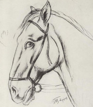 Картина "этюд для картины купание красного коня" художника "петров-водкин кузьма"