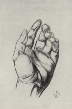 Репродукция картины "рисунок руки" художника "петров-водкин кузьма"