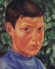 Репродукция картины "портрет мальчика" художника "петров-водкин кузьма"