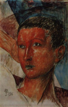 Копия картины "голова юноши" художника "петров-водкин кузьма"
