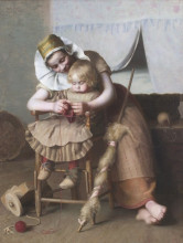Репродукция картины "mothers help" художника "пил пол"
