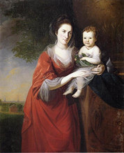 Репродукция картины "mrs. john dickenson and her daughter" художника "пил чарльз уилсон"