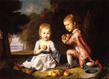 Репродукция картины "the stewart children (also known as isabella and john stewart)" художника "пил чарльз уилсон"