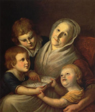 Копия картины "the artist&#39;s mother, mrs. charles peale, and her grandchildren" художника "пил чарльз уилсон"