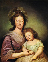 Репродукция картины "mrs. thomas leiper and her daughter, helen hamilton leiper" художника "пил чарльз уилсон"