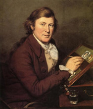 Картина "james peale painting a miniature" художника "пил чарльз уилсон"