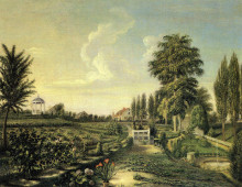 Репродукция картины "view of the garden at belfield" художника "пил чарльз уилсон"