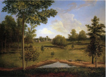 Картина "landscape looking towards sellers hall from mill bank" художника "пил чарльз уилсон"