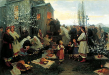 Копия картины "easter morning prayer in malorosia" художника "пимоненко николай"