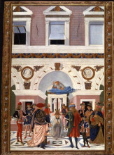 Репродукция картины "painting cycle for the miracles of st. bernard, scene: healing the blind and deaf riccardo micuzio dall &#39;aquila" художника "пинтуриккьо"