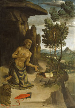 Репродукция картины "saint jerome in the wilderness" художника "пинтуриккьо"