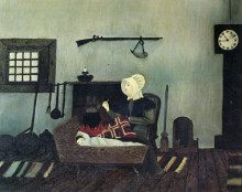 Репродукция картины "quaker mother and child" художника "пиппин гораций"