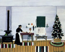 Репродукция картины "christmas morning breakfast" художника "пиппин гораций"