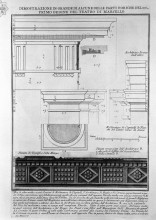 Репродукция картины "the roman antiquities, t. 4, plate xxxv. great vista of some of the first order of the doric of the theatre of marcellus." художника "пиранези джованни баттиста"