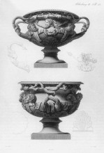 Репродукция картины "the so called `warwick vase`, an famous antique marble object, found in tivoli, italy, in 1771" художника "пиранези джованни баттиста"