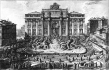 Копия картины "the trevi fountain in rome" художника "пиранези джованни баттиста"