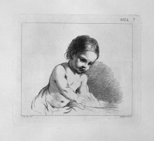 Копия картины "cherub, half-length, by guercino" художника "пиранези джованни баттиста"