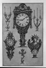 Репродукция картины "three clocks and three candelabra" художника "пиранези джованни баттиста"