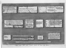 Картина "tombstones of famous people found in cornelia `hypogeum of the scipios" художника "пиранези джованни баттиста"