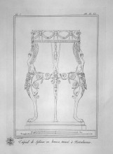 Репродукция картины "tripod with sphinxes, found at herculaneum (inc. in outline)" художника "пиранези джованни баттиста"