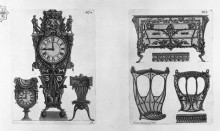 Репродукция картины "two clocks and a chair two sides of the sedan, and a chest" художника "пиранези джованни баттиста"
