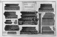 Репродукция картины "various bases and a stem of columns" художника "пиранези джованни баттиста"