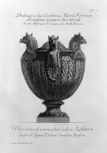 Копия картины "vase with ancient marble griffins and ribbing" художника "пиранези джованни баттиста"