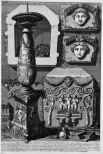 Репродукция картины "the roman antiquities, t. 2, plate xxv. large urn of porphyry, within which is believed to have been placed the body of constance." художника "пиранези джованни баттиста"