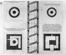 Картина "vertical section of the trajan column, with six plants taken at various heights, three boards together" художника "пиранези джованни баттиста"