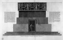 Репродукция картины "view of main facade of the antonine column, in six tables" художника "пиранези джованни баттиста"