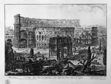 Картина "view of the arch of constantine and the flavian amphitheatre, called the colosseum" художника "пиранези джованни баттиста"