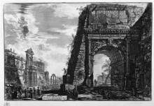 Репродукция картины "view of the arch of titus" художника "пиранези джованни баттиста"
