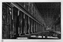 Копия картины "view of the basilica of st. maria maggiore and the two factories side of that basilica" художника "пиранези джованни баттиста"