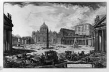 Копия картины "view of the basilica of st. peter`s square at the vatican" художника "пиранези джованни баттиста"