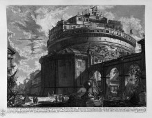 Репродукция картины "view of the bridge and castle st. angel" художника "пиранези джованни баттиста"